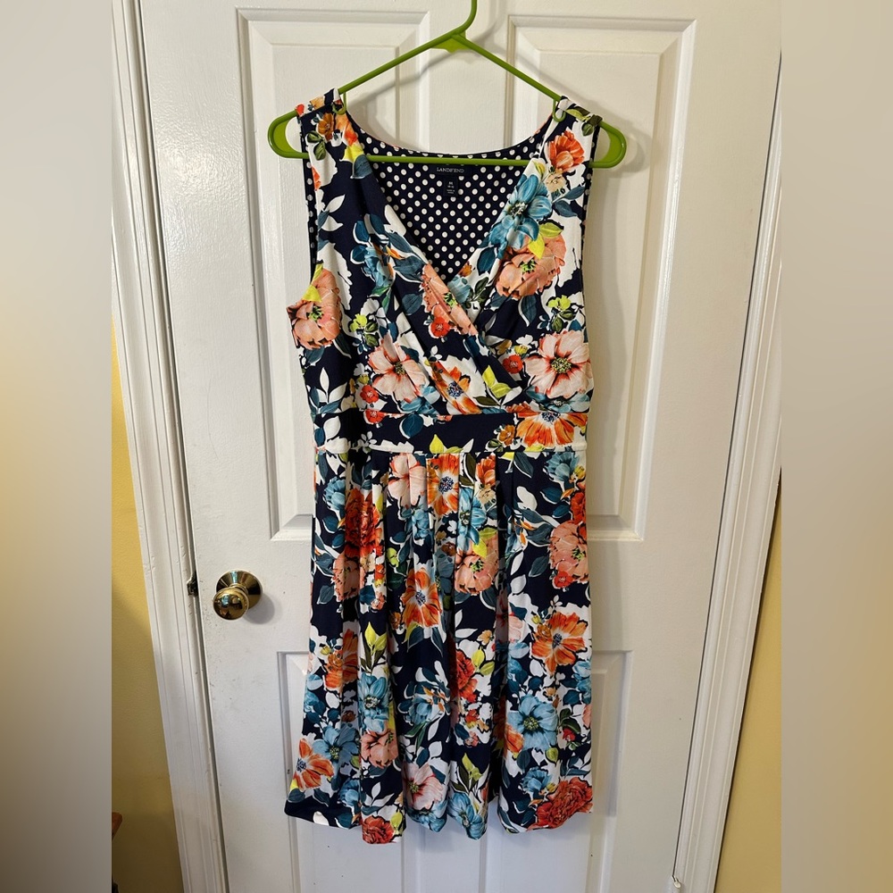 Floral Lands End Sleeveless Dress